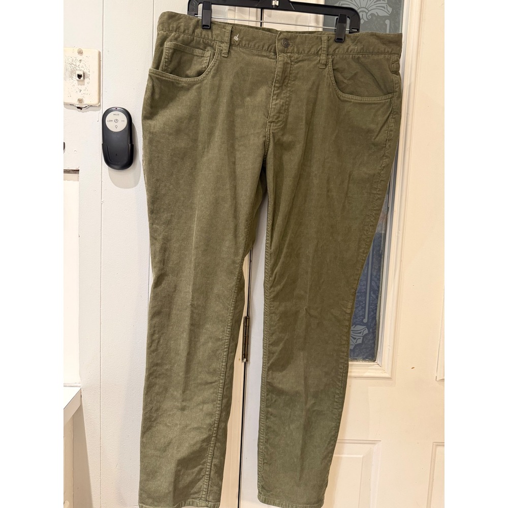 Brooks Brothers Red Fleece Mens Olive Green Corduroy Pants 40x30 Stretch Cotton